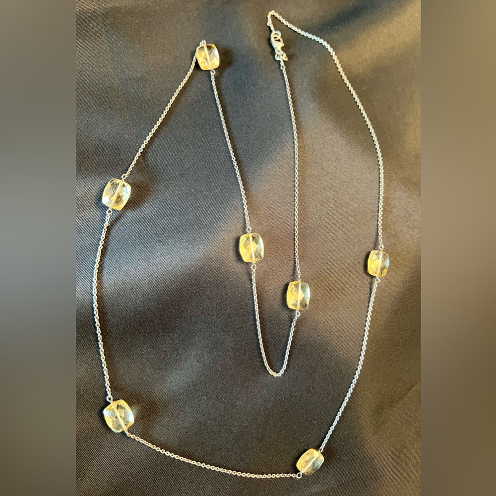Natural Citrines For Amazing Price! Golden Yellow Citrines, 34in.925 chain.GIFT - Picture 2 of 4